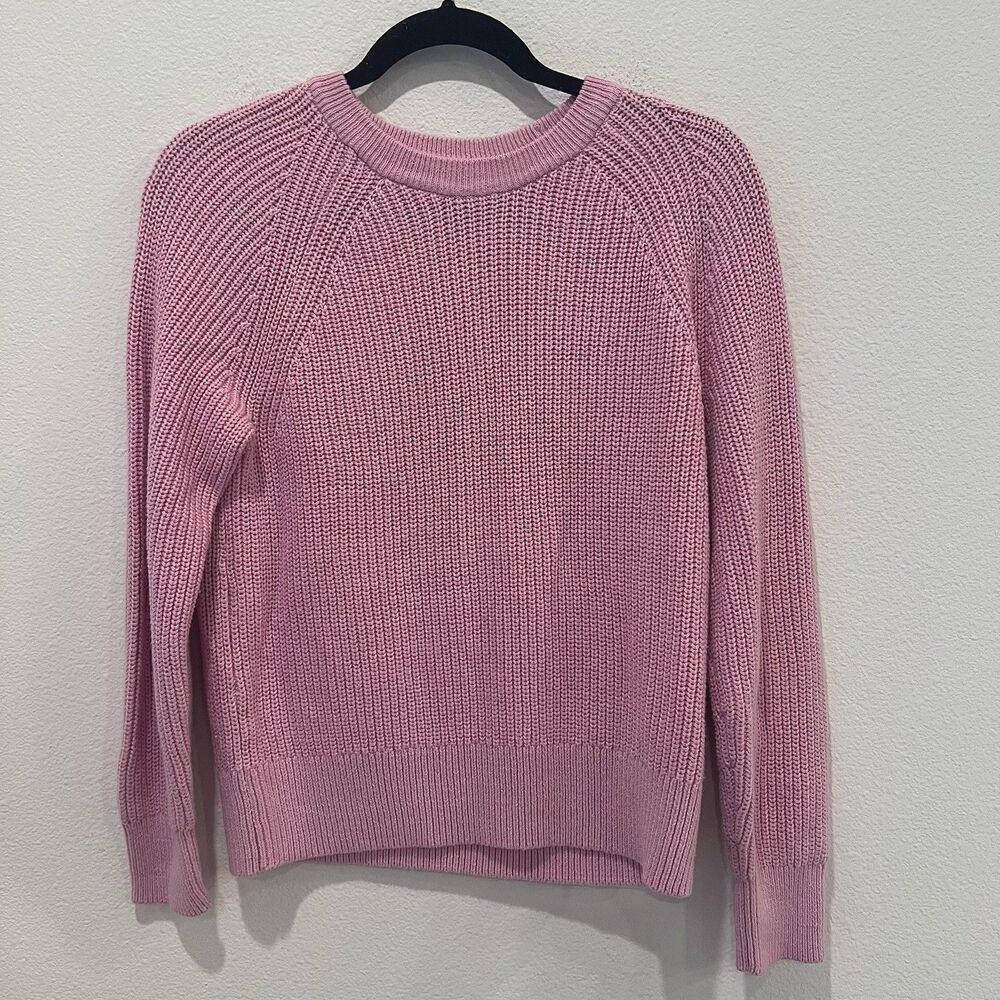 J.Crew Sweater Pink Shaker Stitch Knit Cotton Crewneck Small